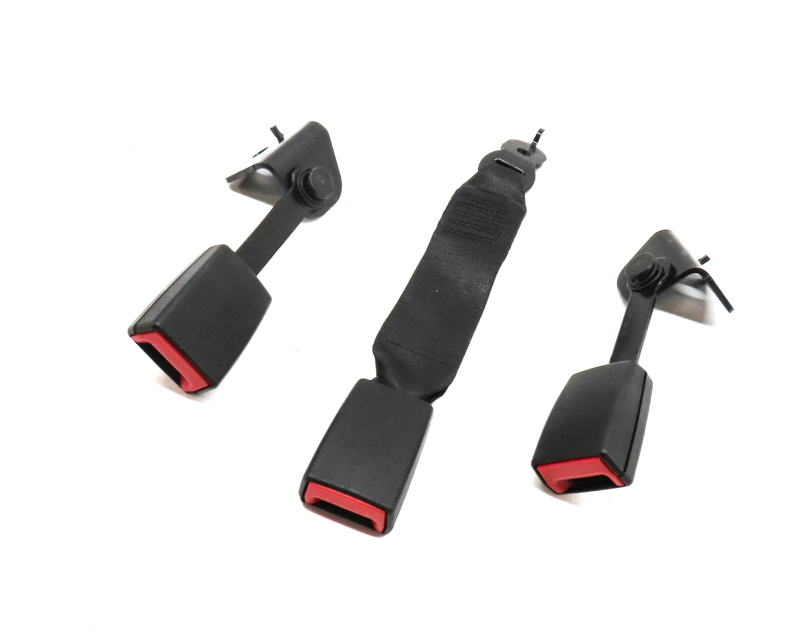 2011 BMW 740i (F02) REAR LEFT/CENTER/RIGHT SEAT BELT BUCKLE RECEIVER SET/3 BLACK — exact item pictured